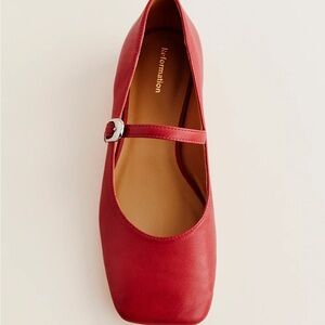 Reformation Scarlet Mary Jane Flats